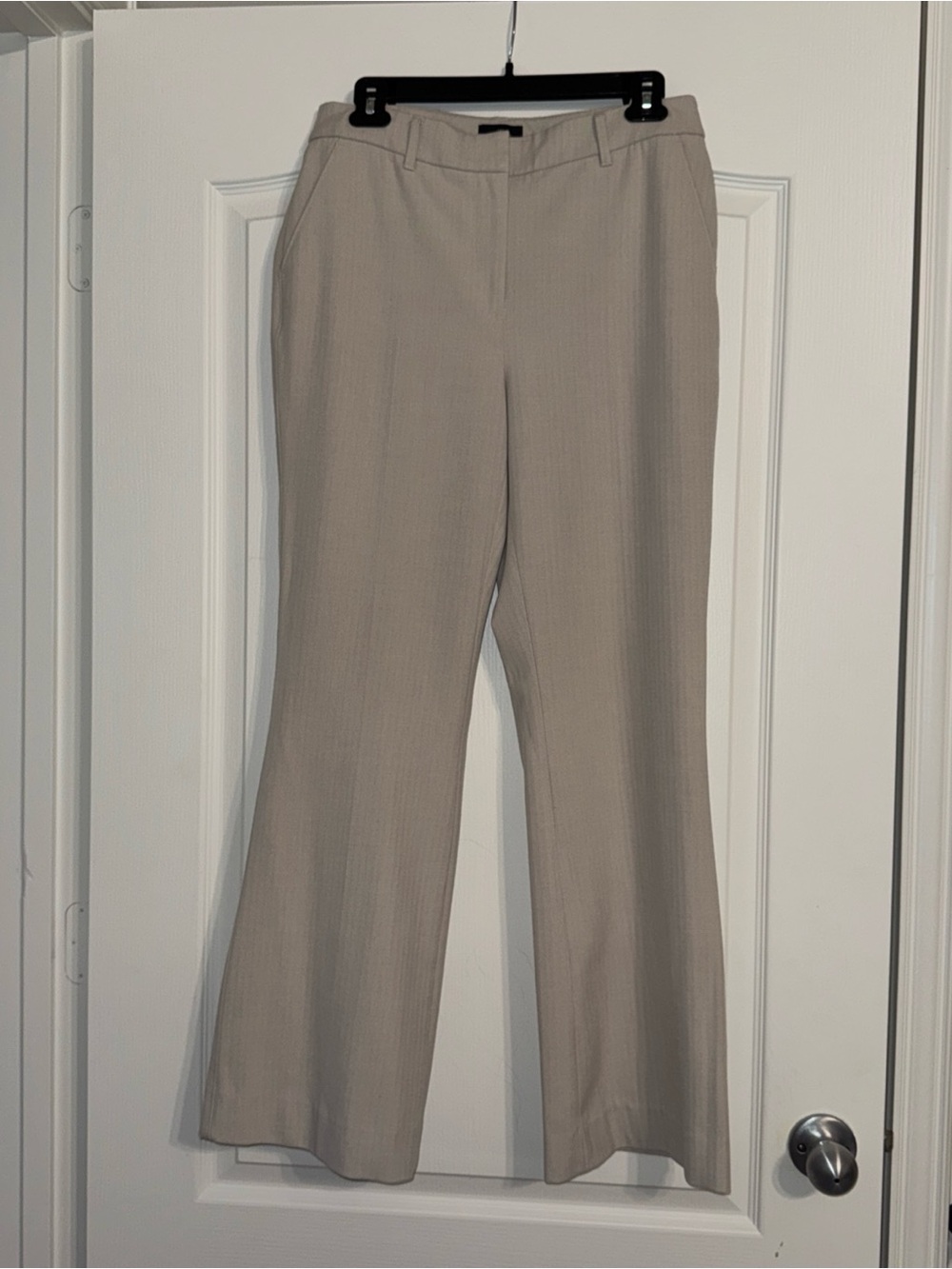 White House Black Market Light Beige Herringbone Slacks